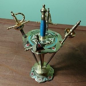 Vintage cocktail pick set Toledo Spain